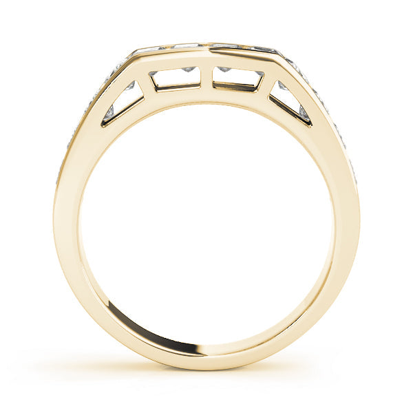 Fancy Princess Half Eternity Ring in Gold & Platinum