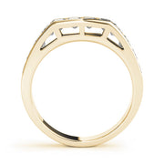 Fancy Princess Half Eternity Ring in Gold & Platinum