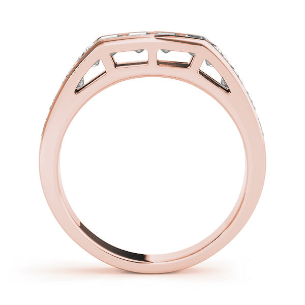Fancy Princess Half Eternity Ring in Gold & Platinum