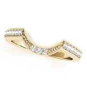 Curved Bands Half Eternity Ring in 10K/14K gold and platinum with certified lab-grown or natural diamonds
