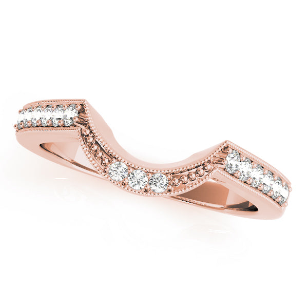 Curved Bands Half Eternity Ring in Gold & Platinum