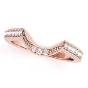 Curved Bands Half Eternity Ring in Gold & Platinum