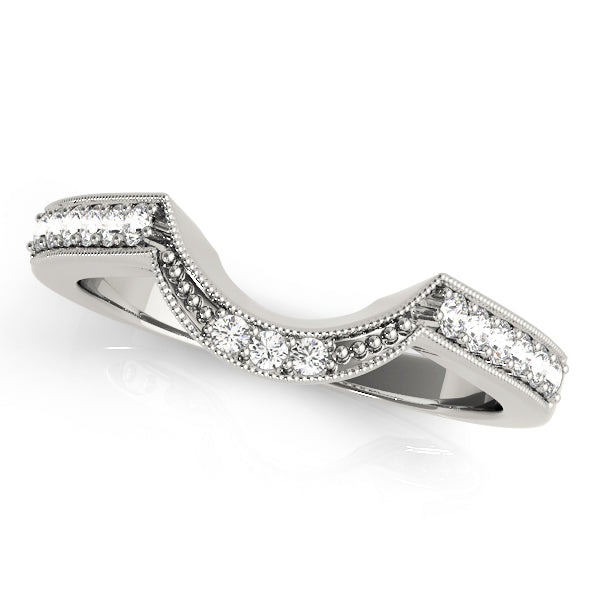 Curved Bands Half Eternity Ring in Gold & Platinum