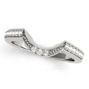 Curved Bands Half Eternity Ring in Gold & Platinum
