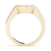 Curved Bands Half Eternity Ring in Gold & Platinum