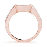 Curved Bands Half Eternity Ring in Gold & Platinum