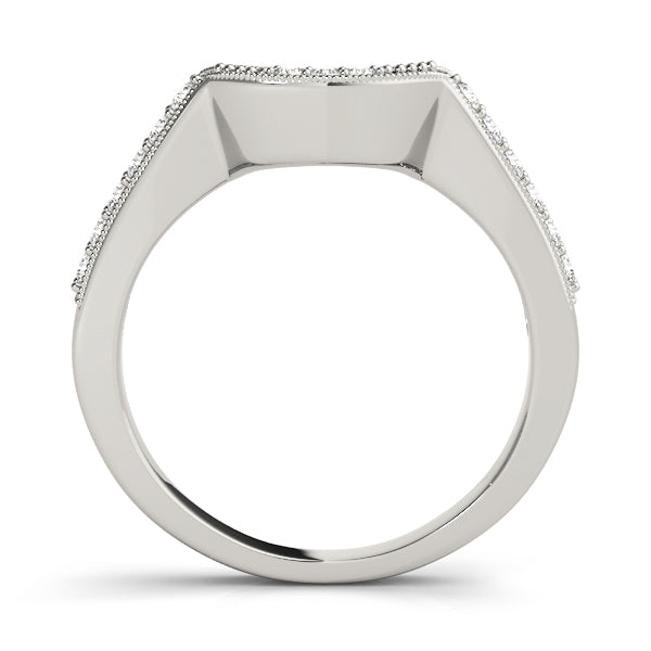 Curved Bands Half Eternity Ring in Gold & Platinum