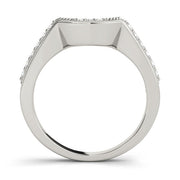 Curved Bands Half Eternity Ring in Gold & Platinum