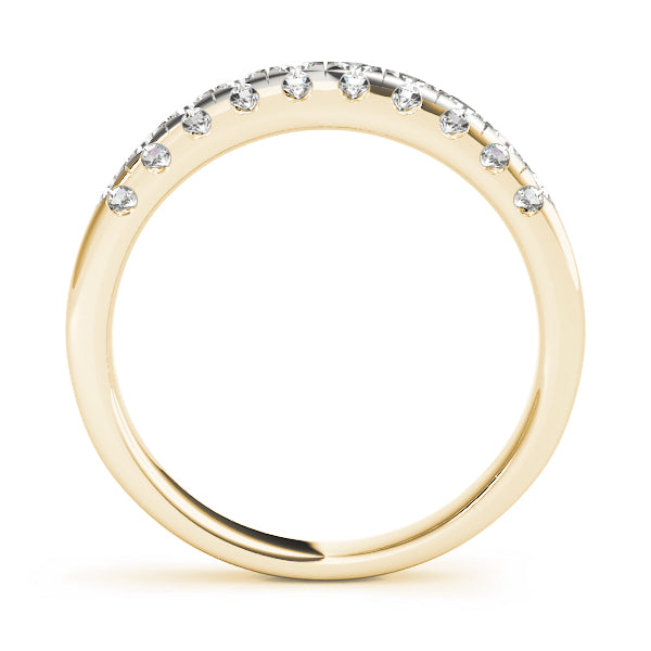 Prong Set Wedding Half Eternity Ring in Gold & Platinum