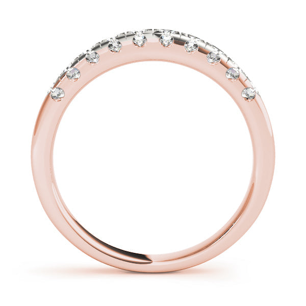 Prong Set Wedding Half Eternity Ring in Gold & Platinum