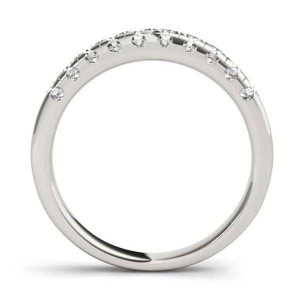Prong Set Wedding Half Eternity Ring in Gold & Platinum