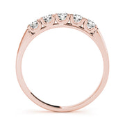 U-Prong Round Half Eternity Ring in Gold & Platinum