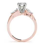 Round Diamond Trilogy Engagement Ring in 10K/14K gold and platinum with certified lab-grown or natural diamonds