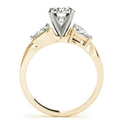 Round Diamond Trilogy Engagement Ring in 10K/14K gold and platinum with certified lab-grown or natural diamonds