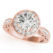 Eternal Halo Round Diamond Engagement Ring in 10K/14K gold and platinum with certified lab-grown or natural diamonds