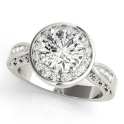 Eternal Halo Round Diamond Engagement Ring in 10K/14K gold and platinum with certified lab-grown or natural diamonds
