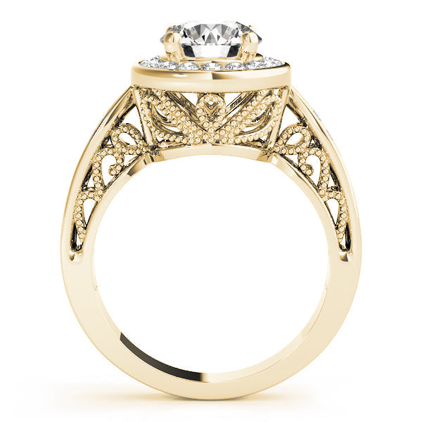 Eternal Halo Round Diamond Engagement Ring in 10K/14K gold and platinum with certified lab-grown or natural diamonds