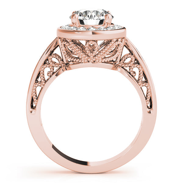 Eternal Halo Round Diamond Engagement Ring in 10K/14K gold and platinum with certified lab-grown or natural diamonds