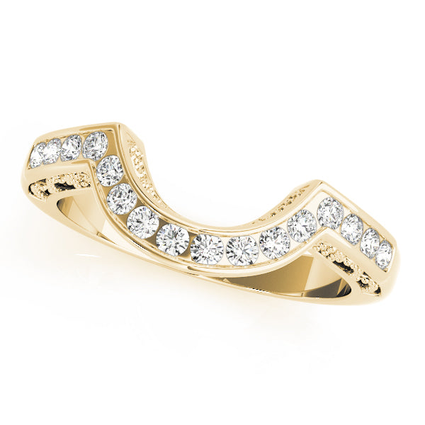 Curved Bands Half Eternity Ring in 10K/14K gold and platinum with certified lab-grown or natural diamonds