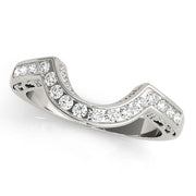 Curved Bands Half Eternity Ring in Gold & Platinum