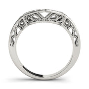 Curved Bands Half Eternity Ring in Gold & Platinum