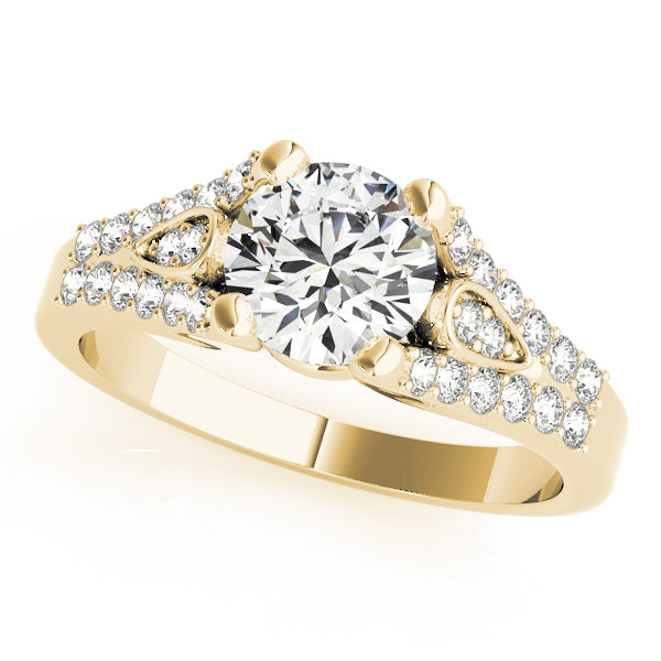 Brilliant Multi-Row Round Diamond Engagement Ring in 10K/14K gold and platinum with certified lab-grown or natural diamonds