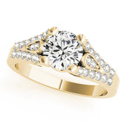 Brilliant Multi-Row Round Diamond Engagement Ring in 10K/14K gold and platinum with certified lab-grown or natural diamonds