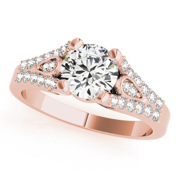 Brilliant Multi-Row Round Diamond Engagement Ring in 10K/14K gold and platinum with certified lab-grown or natural diamonds