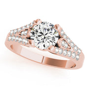 Brilliant Multi-Row Round Diamond Engagement Ring in 10K/14K gold and platinum with certified lab-grown or natural diamonds