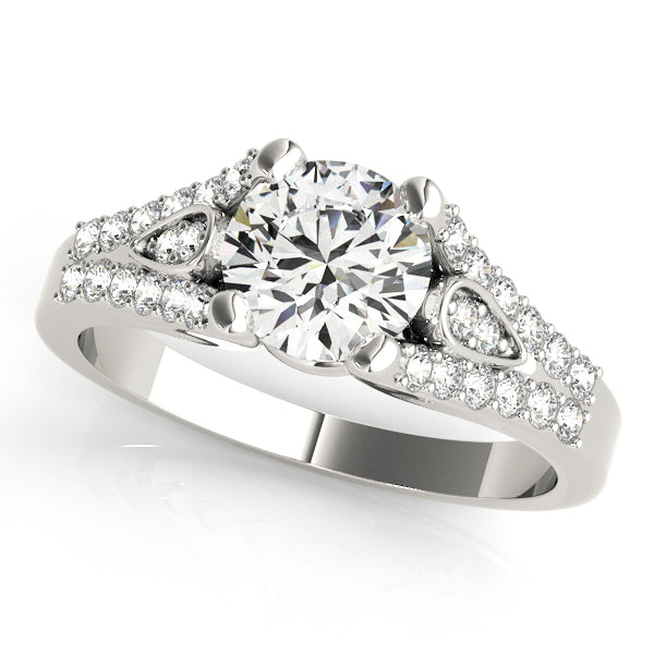 Brilliant Multi-Row Round Diamond Engagement Ring in 10K/14K gold and platinum with certified lab-grown or natural diamonds