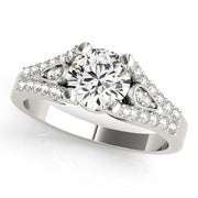 Brilliant Multi-Row Round Diamond Engagement Ring in 10K/14K gold and platinum with certified lab-grown or natural diamonds