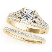 Brilliant Multi-Row Round Diamond Engagement Ring in 10K/14K gold and platinum with certified lab-grown or natural diamonds