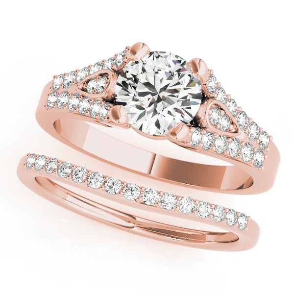 Brilliant Multi-Row Round Diamond Engagement Ring in 10K/14K gold and platinum with certified lab-grown or natural diamonds