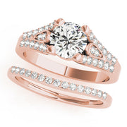 Brilliant Multi-Row Round Diamond Engagement Ring in 10K/14K gold and platinum with certified lab-grown or natural diamonds