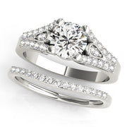 Brilliant Multi-Row Round Diamond Engagement Ring in 10K/14K gold and platinum with certified lab-grown or natural diamonds
