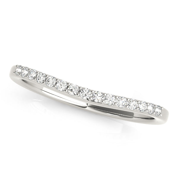 Curved Bands Half Eternity Ring in Gold & Platinum