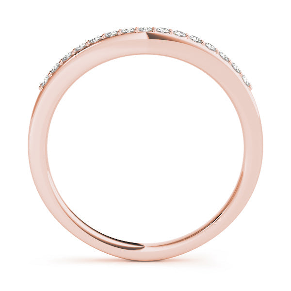 Curved Bands Half Eternity Ring in Gold & Platinum