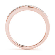 Curved Bands Half Eternity Ring in Gold & Platinum