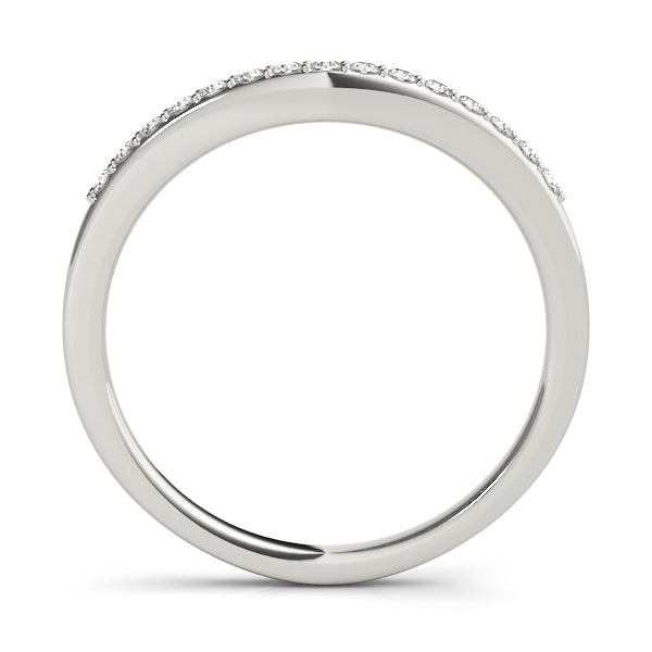 Curved Bands Half Eternity Ring in Gold & Platinum