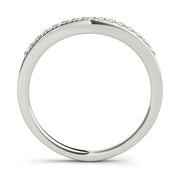 Curved Bands Half Eternity Ring in Gold & Platinum