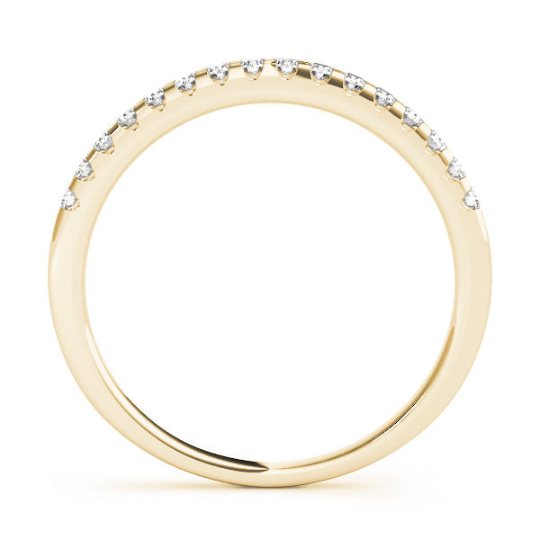 Shared Prong Half Eternity Ring in Gold & Platinum