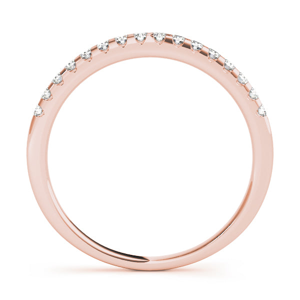 Shared Prong Half Eternity Ring in Gold & Platinum