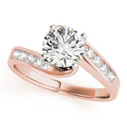 Sculpted Bypass Round Diamond Engagement Ring in 10K/14K gold and platinum with certified lab-grown or natural diamonds
