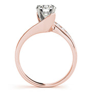 Sculpted Bypass Round Diamond Engagement Ring in 10K/14K gold and platinum with certified lab-grown or natural diamonds