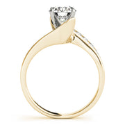 Sculpted Bypass Round Diamond Engagement Ring in 10K/14K gold and platinum with certified lab-grown or natural diamonds