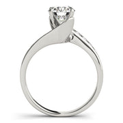 Sculpted Bypass Round Diamond Engagement Ring in 10K/14K gold and platinum with certified lab-grown or natural diamonds