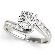 Sculpted Bypass Round Diamond Engagement Ring in 10K/14K gold and platinum with certified lab-grown or natural diamonds