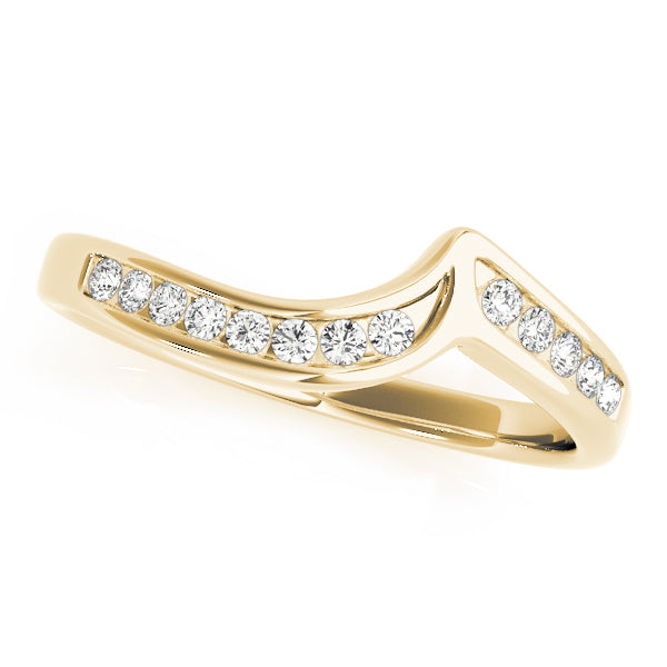 Curved Bands Half Eternity Ring in 10K/14K gold and platinum with certified lab-grown or natural diamonds