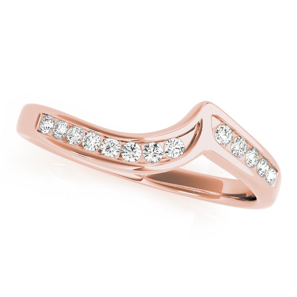 Curved Bands Half Eternity Ring in Gold & Platinum