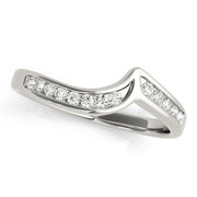 Curved Bands Half Eternity Ring in Gold & Platinum